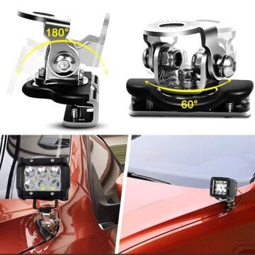 Off Road Kaput Üstü Çalışma Lambası Sis Farı Tepe Lambası Led Bar Bağlantı Ayağı Braketi