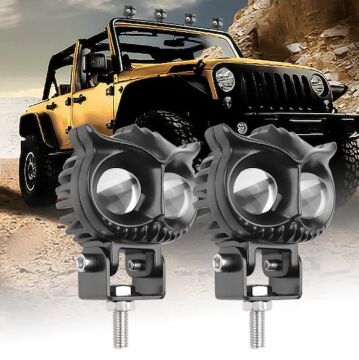 Beyaz Sarı Led Baykuş Off Road, Motosiklet Sis Farı Çalışma Lambası 12-24V 50W