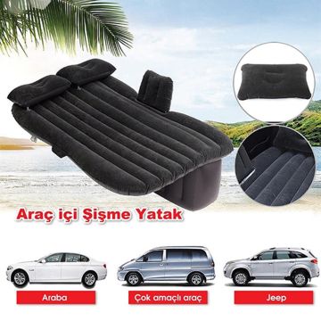 Oto, Araç Şişme Arka Koltuk Yatağı Siyah