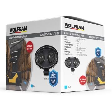 Wolfram Mavi Led Blue Spot Oval Forklift Güvenlik Lambası 20W 10-110V