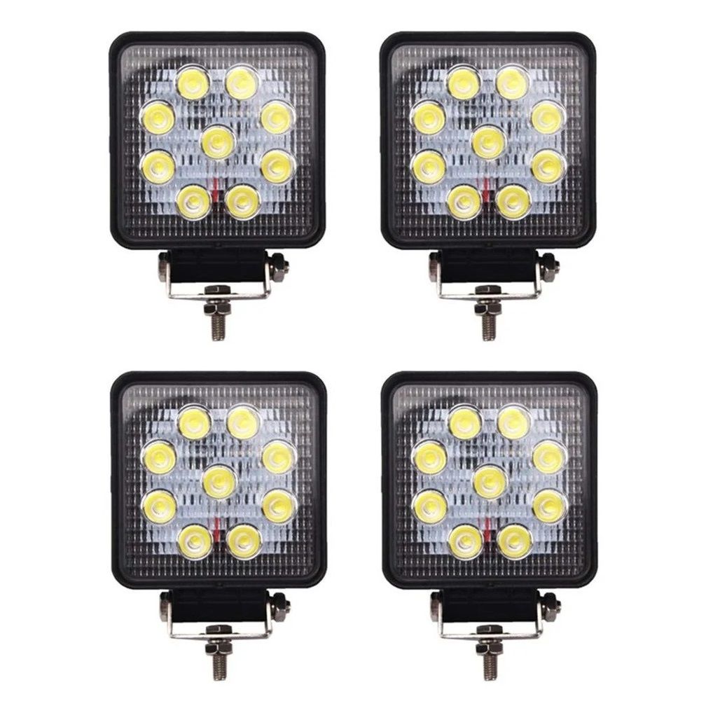 Wolfram 9 Led Kare Off Road Sis Farı Çalışma Lambası 4 Adet 10-30V 27W