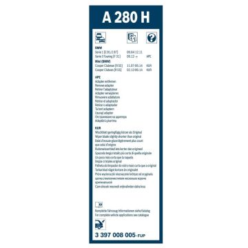 BMW E81, E87 1 Serisi Bosch Arka Silecek 28cm 2004-2011 Rear A280H