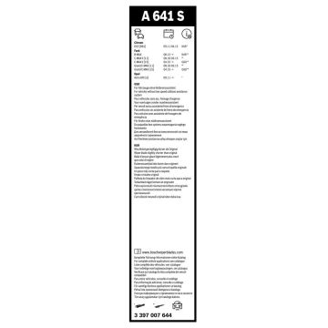 Bosch Ford DS5 Silecek Takımı Aerotwin 2011-2015 A641S