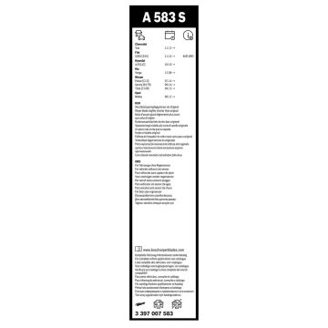 Bosch Opel Mokka Silecek Takımı Aerotwin 2012-2016 A583S