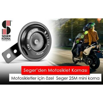 Seger Motosiklet Kornası İnce Ses Tekli Çift Fişli 12V 480Hz 105-118dB