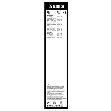 Bosch Mercedes C Serisi W204 Silecek Takımı Aerotwin 2009-2011 A938S