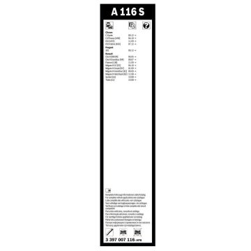 Bosch Renault Symbol Silecek Takımı Aerotwin 2009-2012 A116S