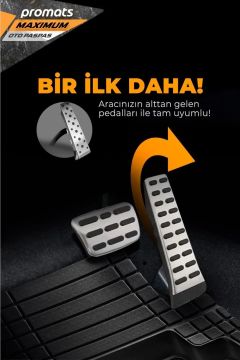 Promats Maximum Üniversal 4D Havuzlu Oto Paspas Siyah 5 Parça