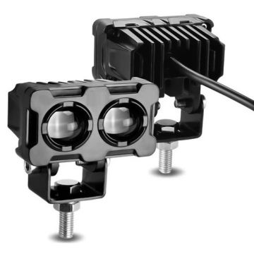 Beyaz Sarı Led Robot Çift Göz Off Road, Motosiklet Sis Farı Çalışma Lambası 12-24V 50W