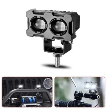 Beyaz Sarı Led Robot Çift Göz Off Road, Motosiklet Sis Farı Çalışma Lambası 12-24V 50W