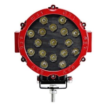 7'' Beyaz Led Kırmızı Yuvarlak Off Road Sis Farı Çalışma Lambası 17 Led 10-30V 51W