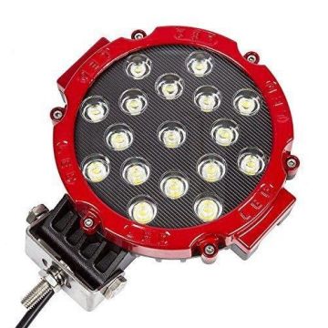 7'' Beyaz Led Kırmızı Yuvarlak Off Road Sis Farı Çalışma Lambası 17 Led 10-30V 51W