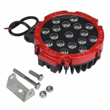 7'' Beyaz Led Kırmızı Yuvarlak Off Road Sis Farı Çalışma Lambası 17 Led 10-30V 51W