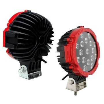 7'' Beyaz Led Kırmızı Yuvarlak Off Road Sis Farı Çalışma Lambası 17 Led 10-30V 51W