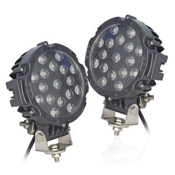 7'' Beyaz Led Siyah Yuvarlak Off Road Sis Farı Çalışma Lambası 17 Led 10-30V 51W