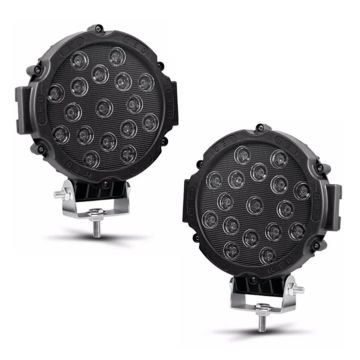 7'' Beyaz Led Siyah Yuvarlak Off Road Sis Farı Çalışma Lambası 17 Led 10-30V 51W