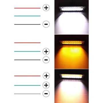 Beyaz Sarı Led Çakarlı Off Road Sis Panjur Farı Çalışma Lambası 18 Led 10-30V 27W