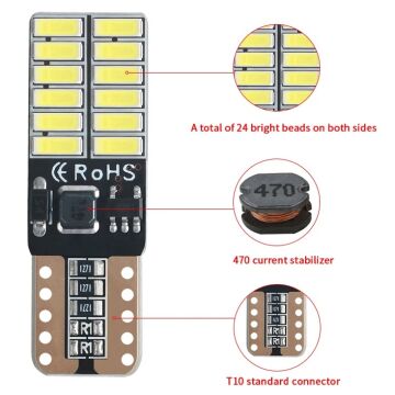 XSonne Ultra HD T10 Dipsiz Turuncu Led Ampul Canbus 12V 24 Led 2 Adet