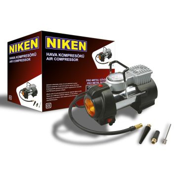 Niken Araç Oto Hava Kompresörü Metal Gövde Işıklı 12V 150 PSI
