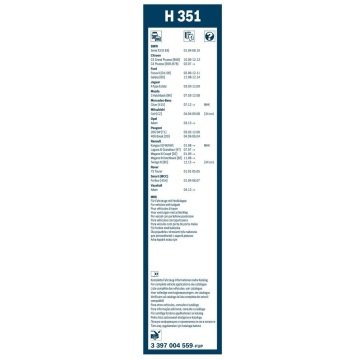 Ford Focus 2 Bosch Arka Silecek 35cm 2004-2011 Rear H351
