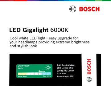 Bosch Led Gigalight H8/H11/H16 Led Xenon Ampul 12V 30W 6000K (PGJ19)