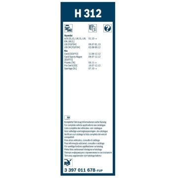 Hyundai iX35 Bosch Arka Silecek 30cm 2011-2018 Rear H312