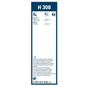 Hyundai Tucson Bosch Arka Silecek 30cm 2005-2010 Rear H308