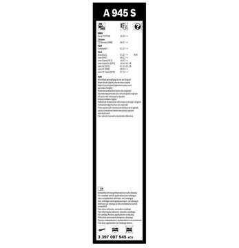 Bosch BMW F48 X1 Silecek Takımı Aerotwin 2016-2020 A945S