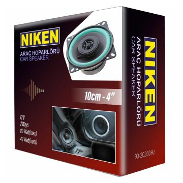 Niken 4'' - 10cm Oto Araç Hoparlörü 12V 80Watt (1 Adet)