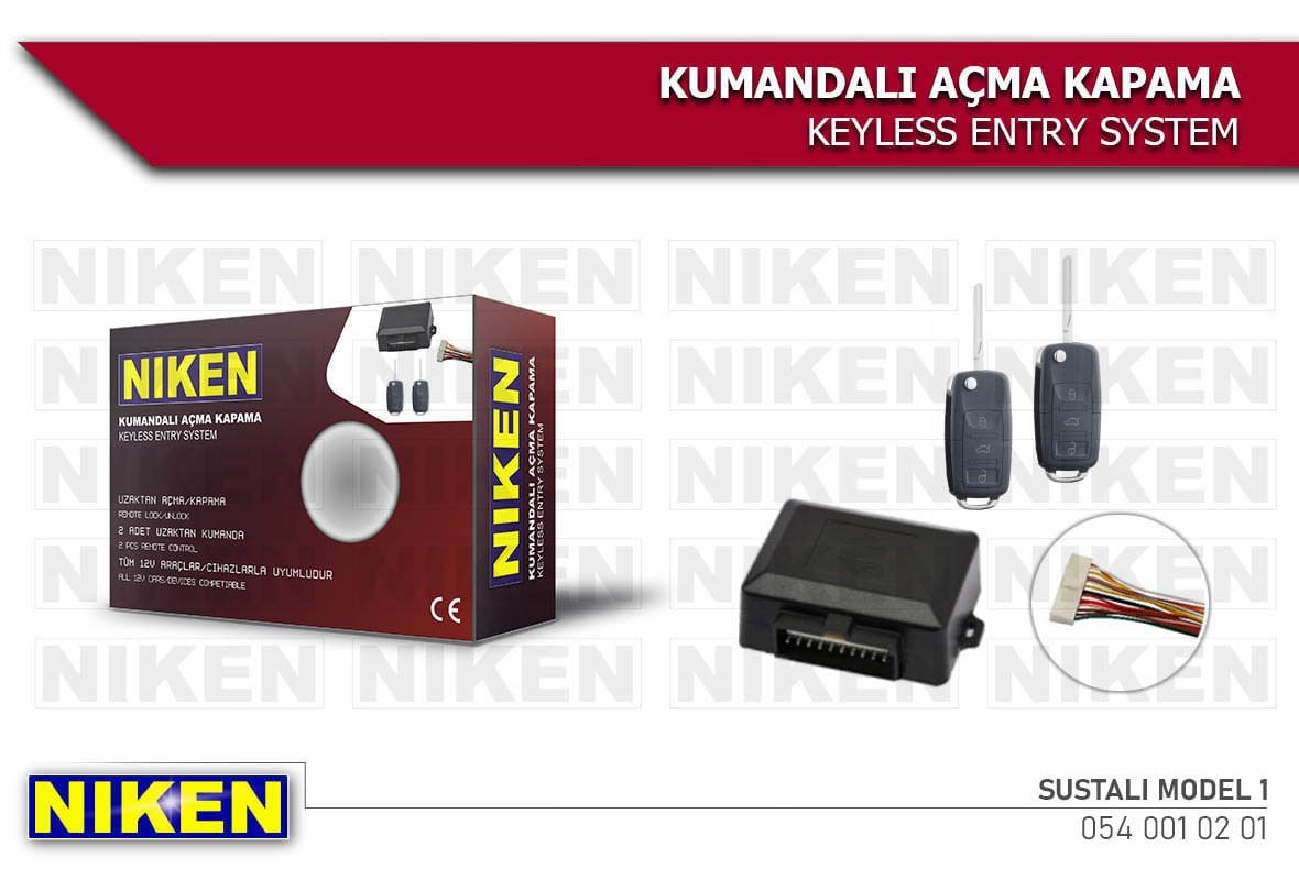 Niken Uzaktan Kumandalı Merkezi Kilit İçin Açma Kapama Seti 12V (Sustalı Model 1)