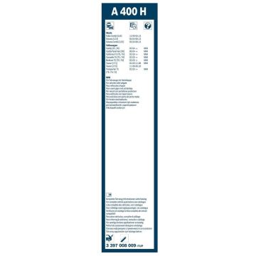 VW Caddy Bosch Arka Silecek 40cm 2004-2015 Rear A400H