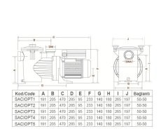 Saci Optima Havuz Pompası 0,33 hp 220 Volt