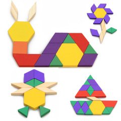 250 Parça Ahşap Tangram Görsel Algı Oyunu