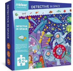 Mideer Detective In Space Puzzle -Uzayda Dedektif-Büyüteçli Arama Oyunu