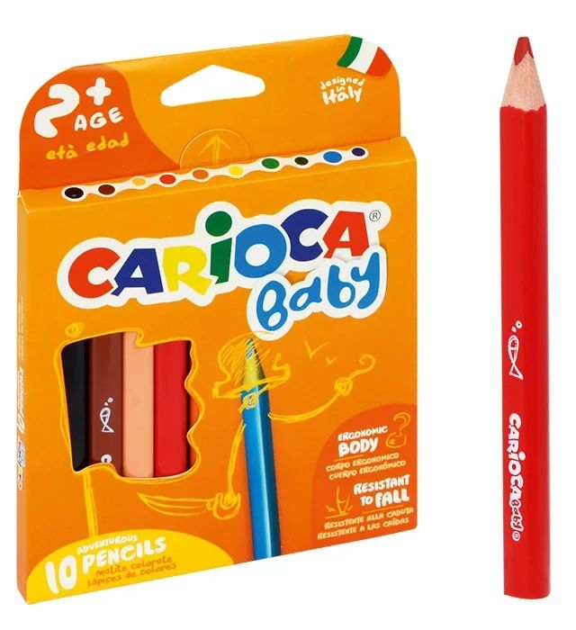 Carioca Baby Renkli Üçgen Kuru Boya Kalemi 10'lu