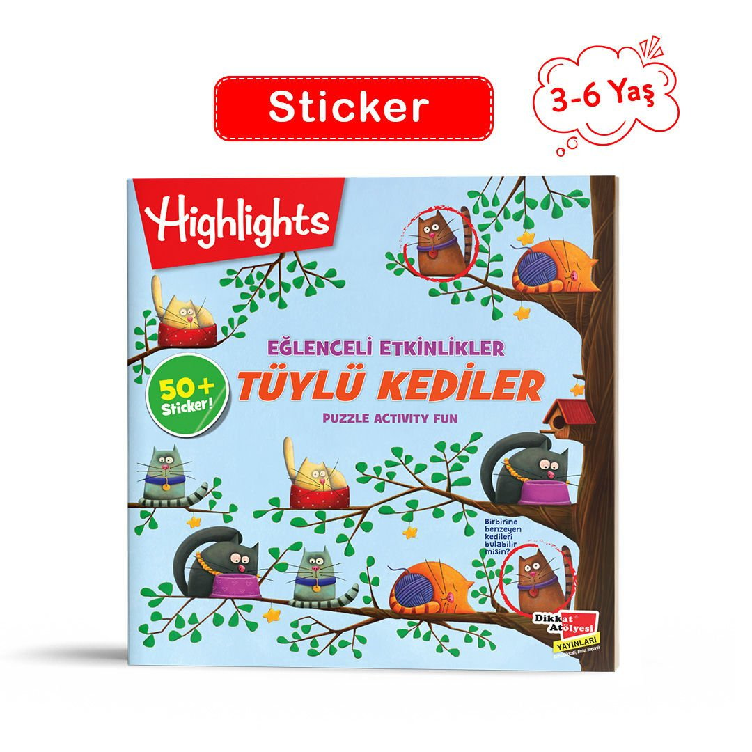 Tüylü Kediler - Sticker Eğlenceli Etkinliklerle Hikayeli Bulmacalar