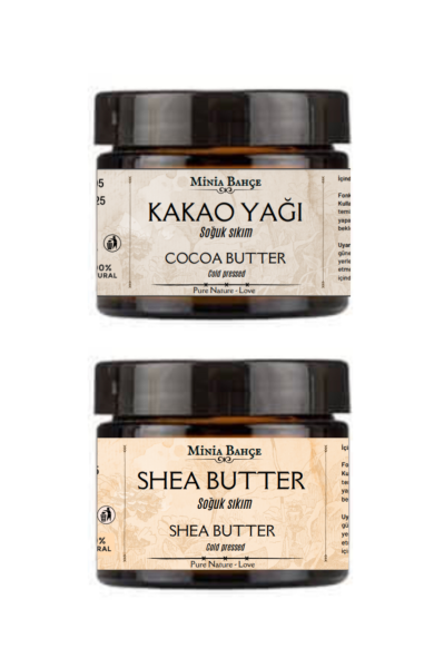 Soğuk Sıkım Shea Butter Yağı %100 Doğal & Saf 50 Ml, Soğuk Sıkım Kakao Yağı %100 Doğal & Saf 50 Ml