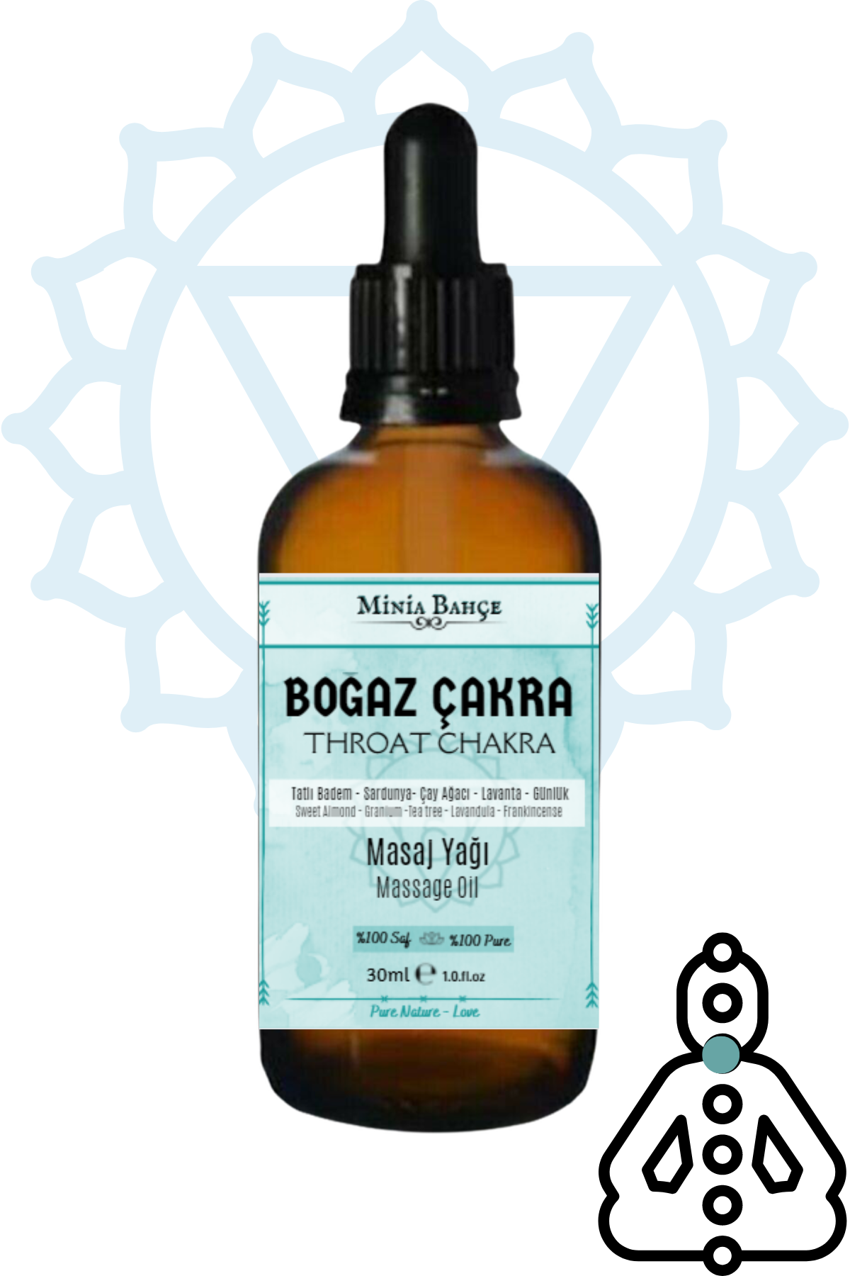 BOĞAZ ÇAKRA MASAJ YAĞI  -  THROAT CHAKRA MASSAGE OIL- 30ML