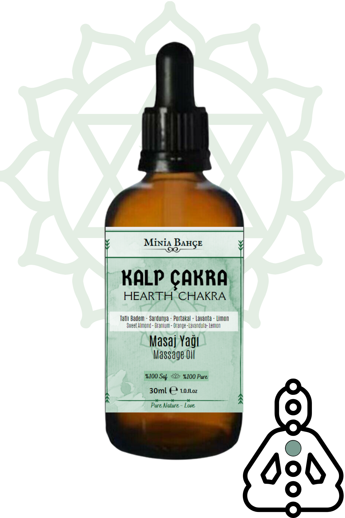 KALP ÇAKRA MASAJ YAĞI  -  HEARTH CHAKRA MASSAGE OIL- 30ML