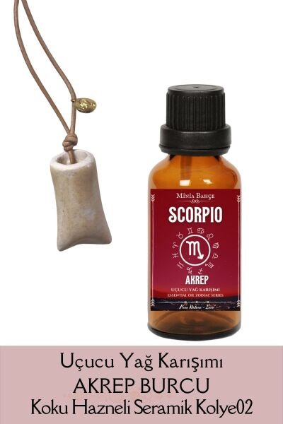 Akrep Burcu - Scorpio, Uçucu Yağ Karışımı, 10ml & Koku Hazneli Kolye02