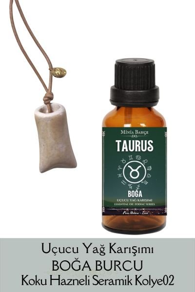 Boğa Burcu - Taurus, Uçucu Yağ Karışımı, 10ml, & Koku Hazneli Kolye02