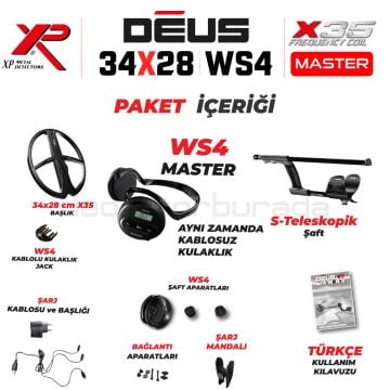 Deus Dedektör - 34x28cm X35 Başlık, WS4 Master