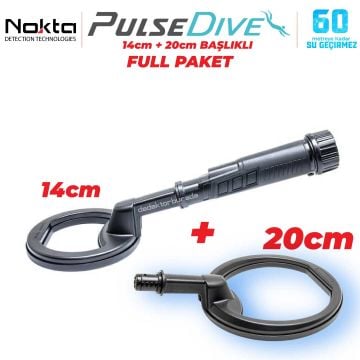 PulseDive Su Altı Dedektörü&Sahil Arama Dedektörü - Büyük Arama Başlıklı 20cm - Siyah
