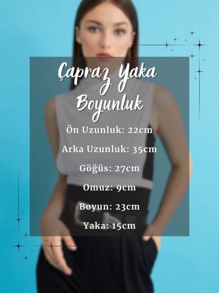 Çapraz Yaka Boyunluk - Siyah