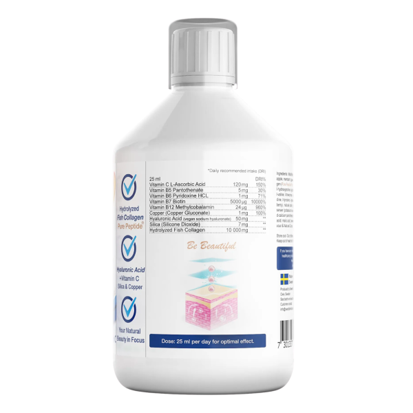 Collagen Pure Peptide 10 000 mg (Balık) – Tip I & Tip III-  Sıvı Form - 500 ml - 4 Adet