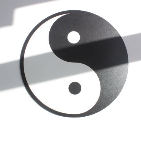 Balance Yin Yang Symbol Design Wall Decor 30 CM - BLACK - Wood