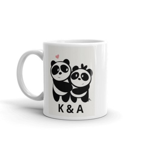 Kişiye Özel Yazılı Aşıklar Tasarım Panda Kupa