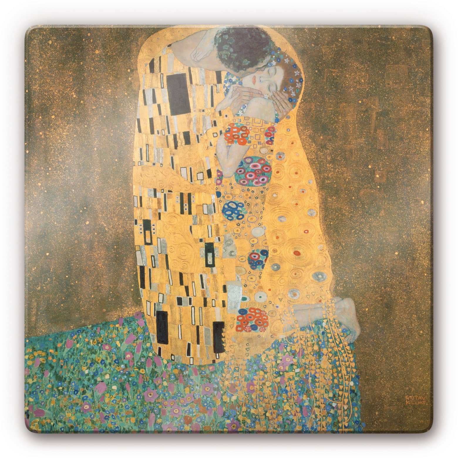Klimt The Kiss Cam Tablo Temperli Parlak Görünümlü Tasarım Dayanıklı Ürün