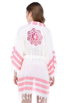 Doğal Baskılı Bambu Kimono