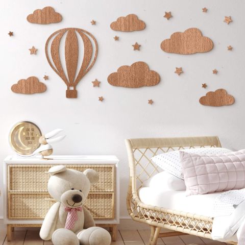Luftballons Kinderzimmer Holzdesign Wanddekoration